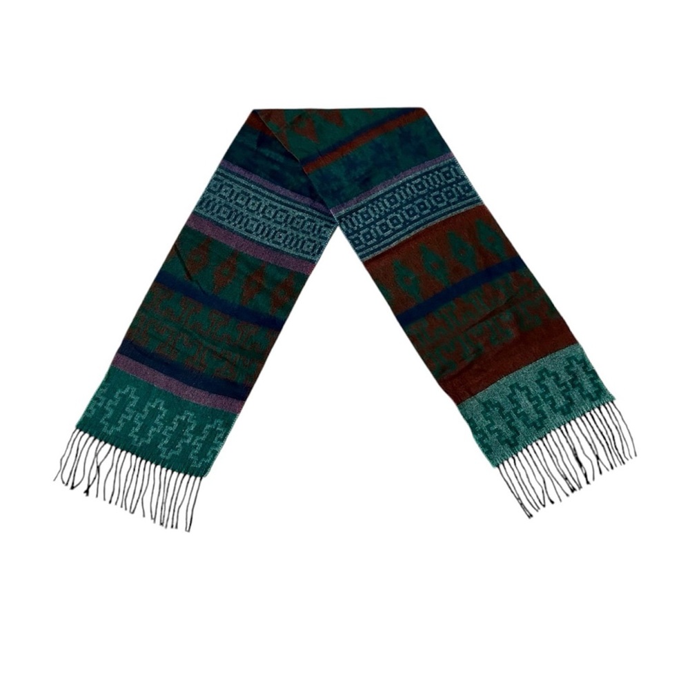 Men’s Patterned Fringe Winter Scarf